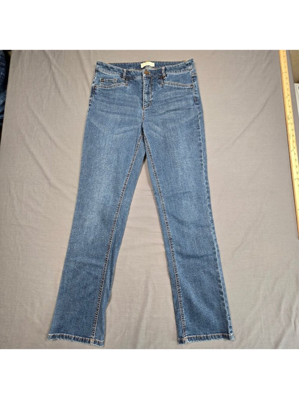 J Jill Womens Size 8 Straight Leg Denim Jeans Smooth Fit Blue Stretch
